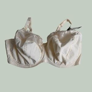 1st & Curve Melrose French Ivory Embroidered Underwire Bra 46H NEW